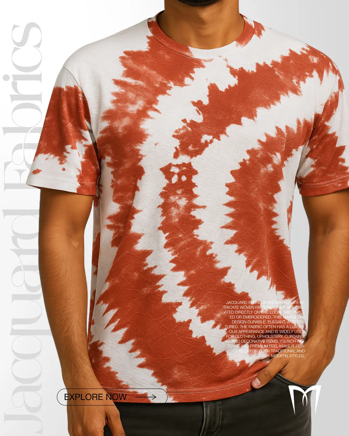 Drop Shoulder T Shirt Jekard Orange