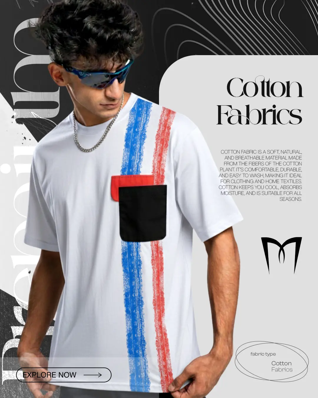 Drop Shoulder T Shirt White Pocket