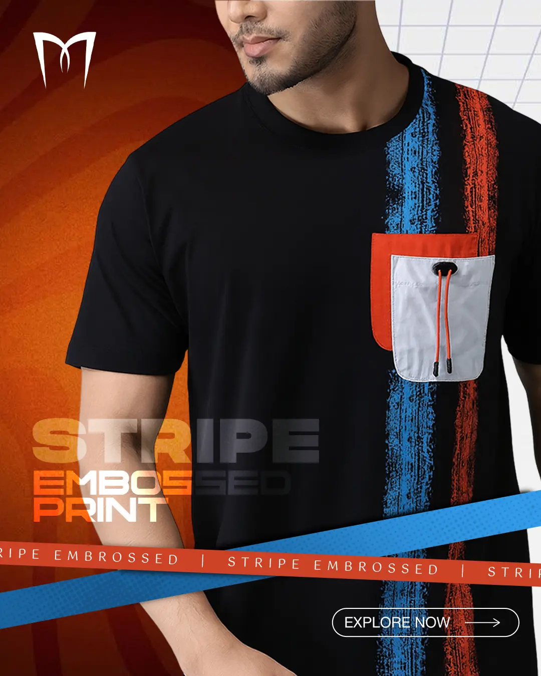 Drop Shoulder T Shirt Black Drawstring