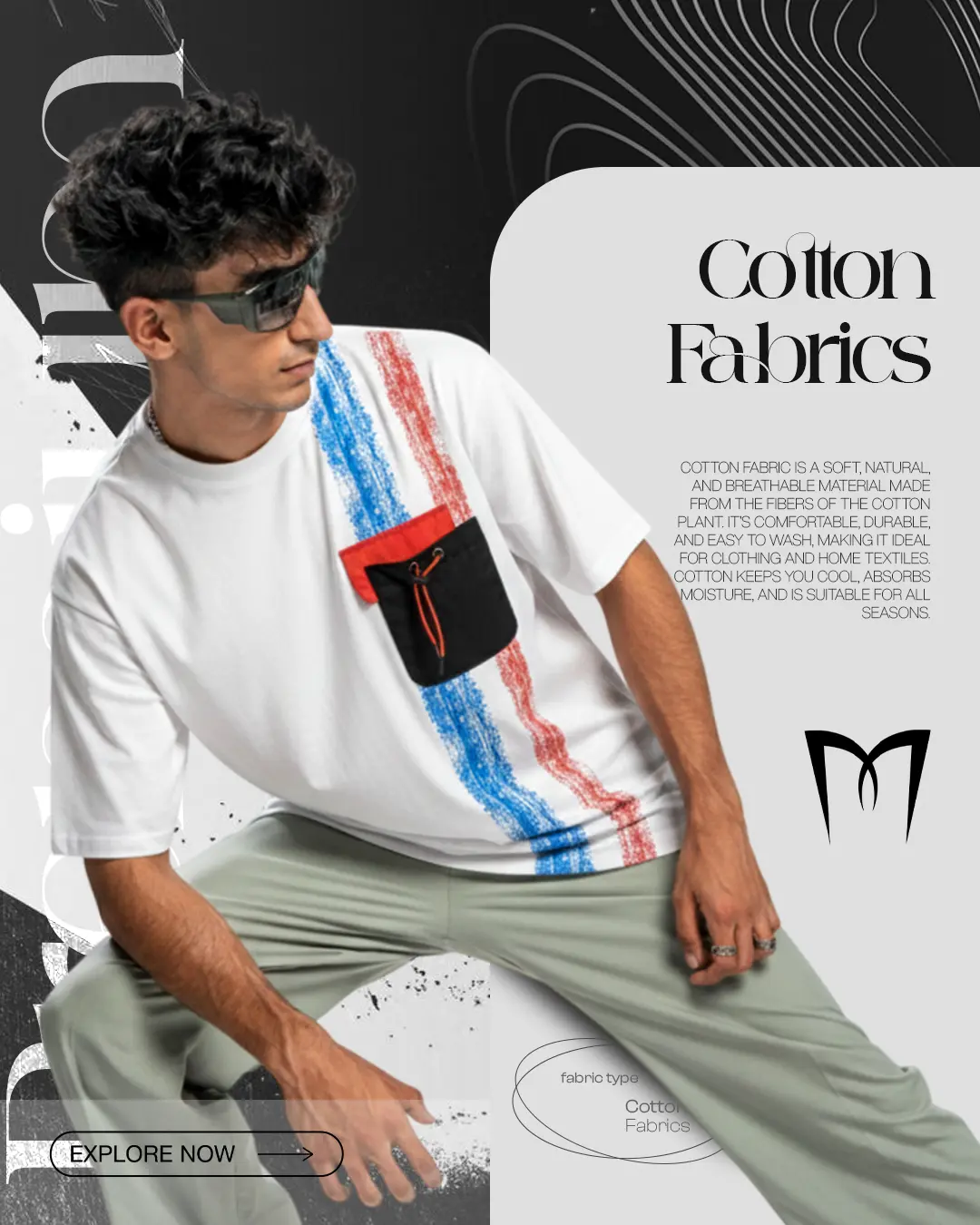 Drop Shoulder T Shirt White Drawstring
