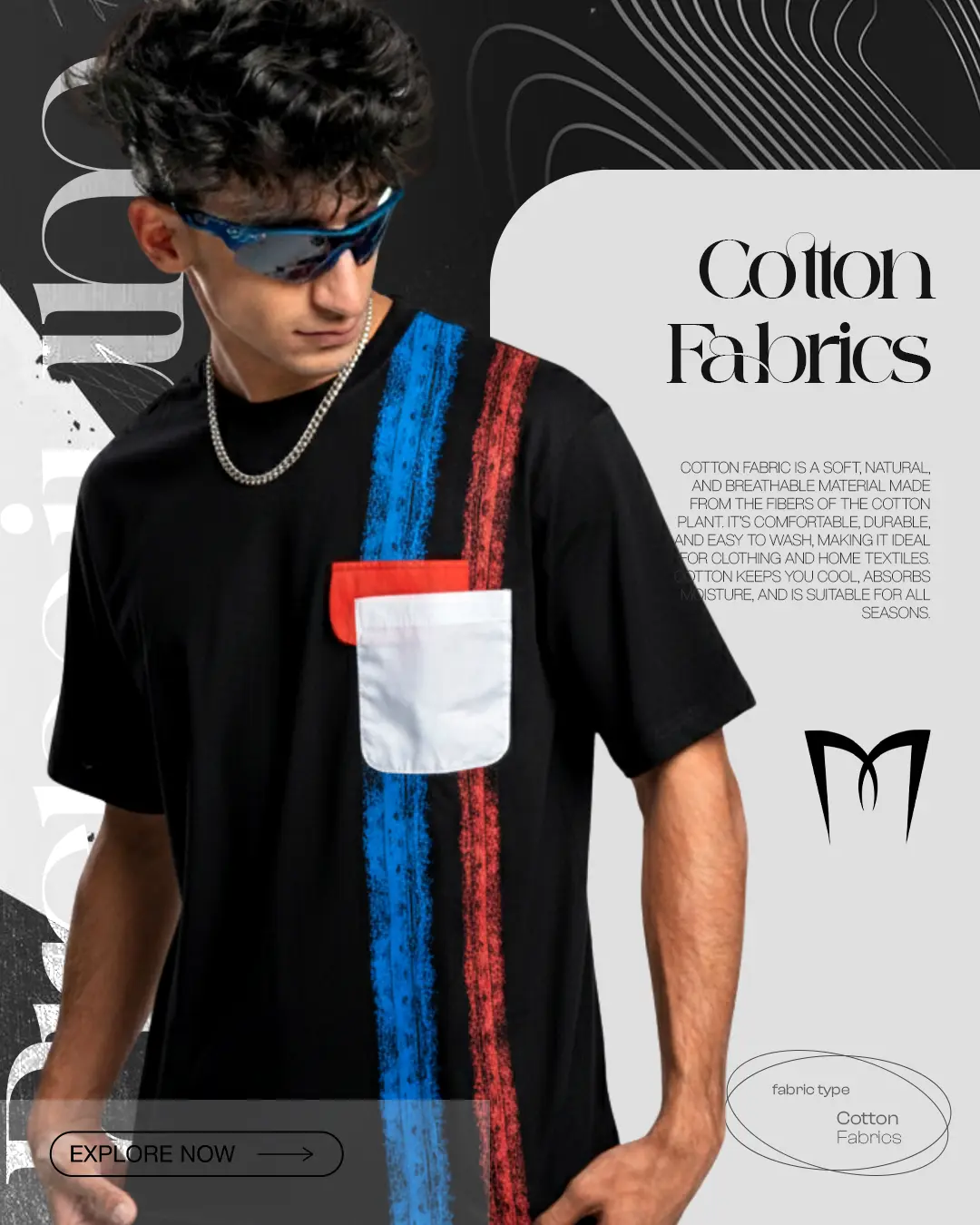Drop Shoulder T Shirt Black Pocket