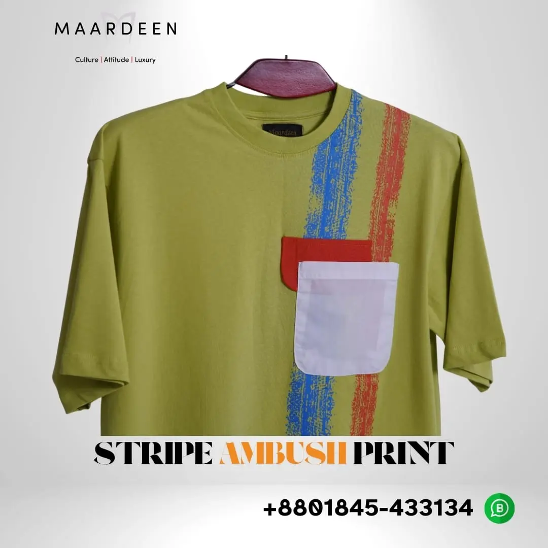 Drop Shoulder T Shirt Parrot Pocket