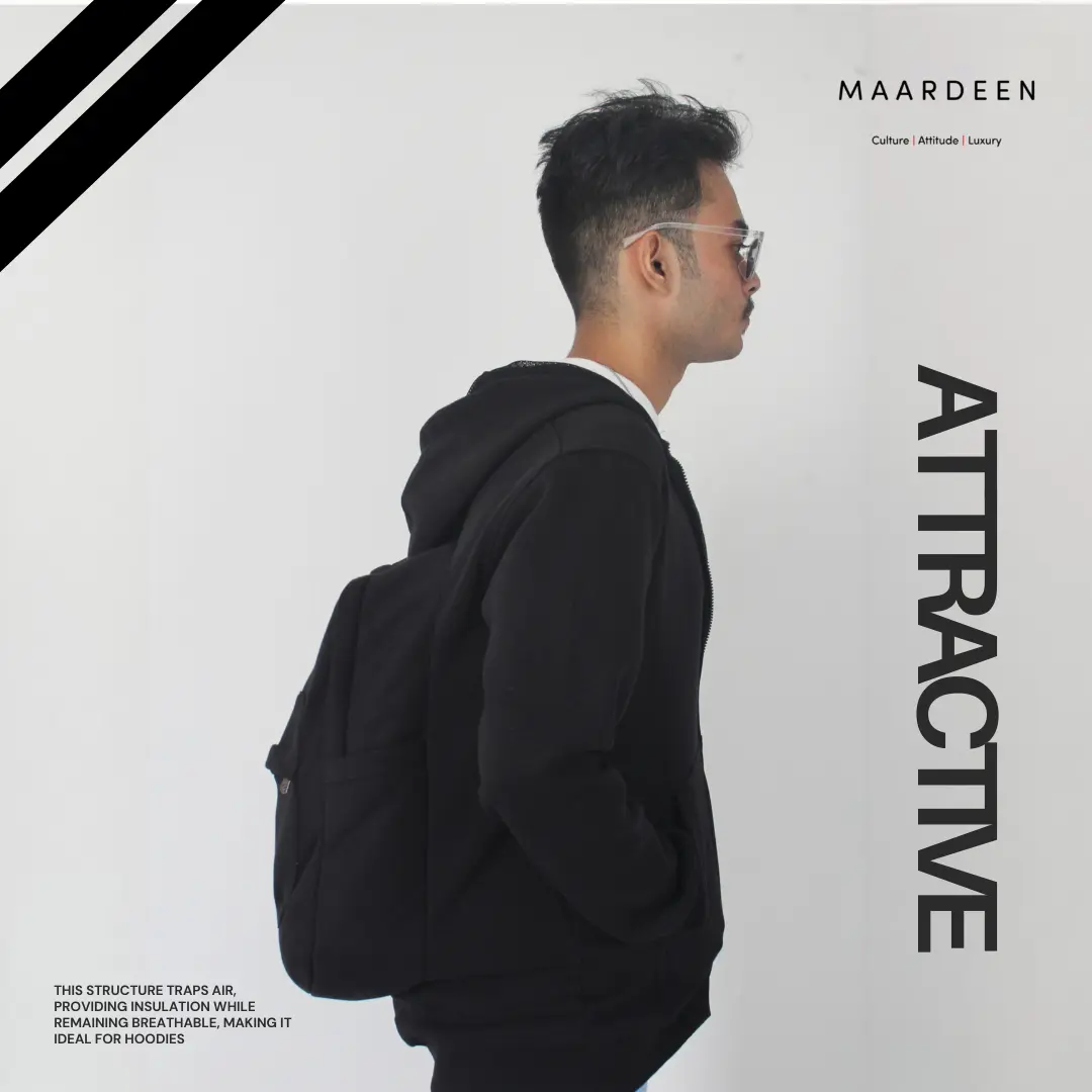 Backpack Zip up Hoodie Black