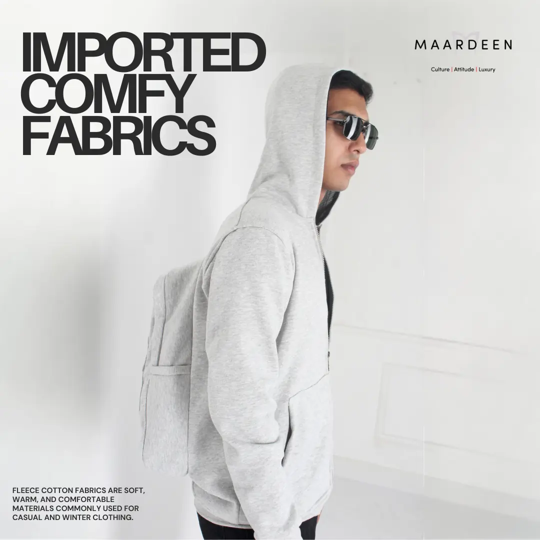 Backpack Zip up Hoodie Light Gray