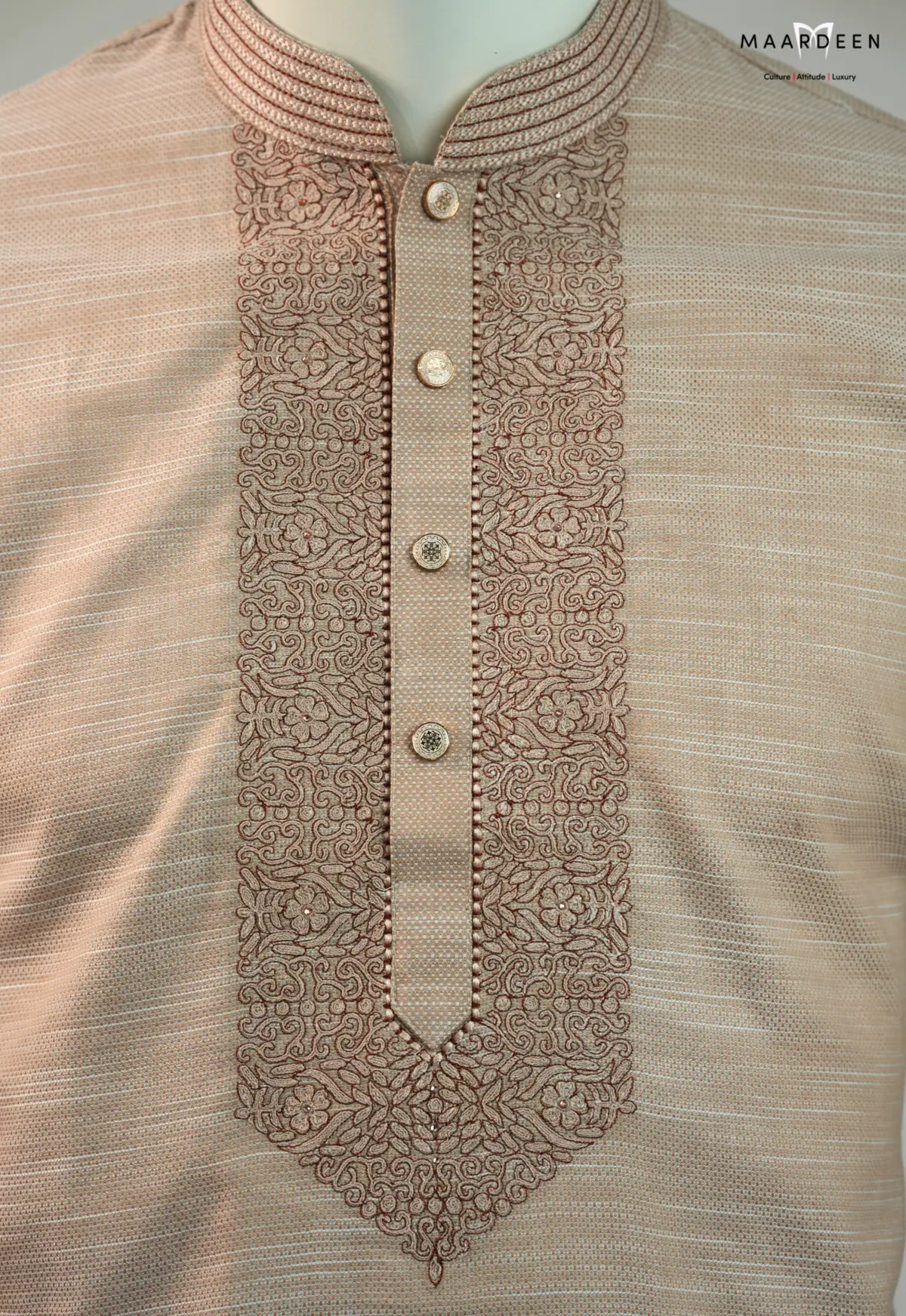 Luxury Coat Embroidery 1 Sand Beige
