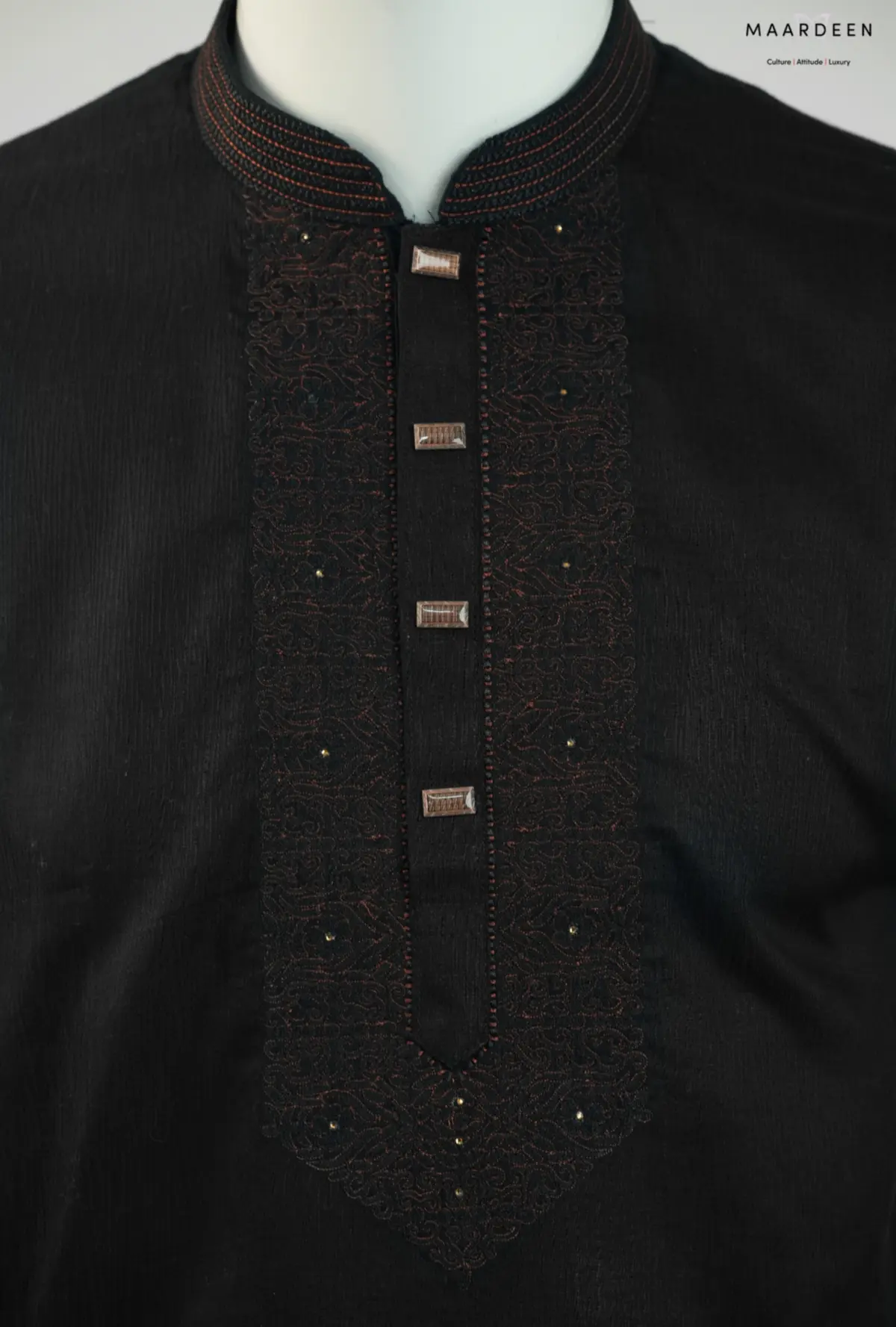 Luxury Coat Embroidery 2 Black