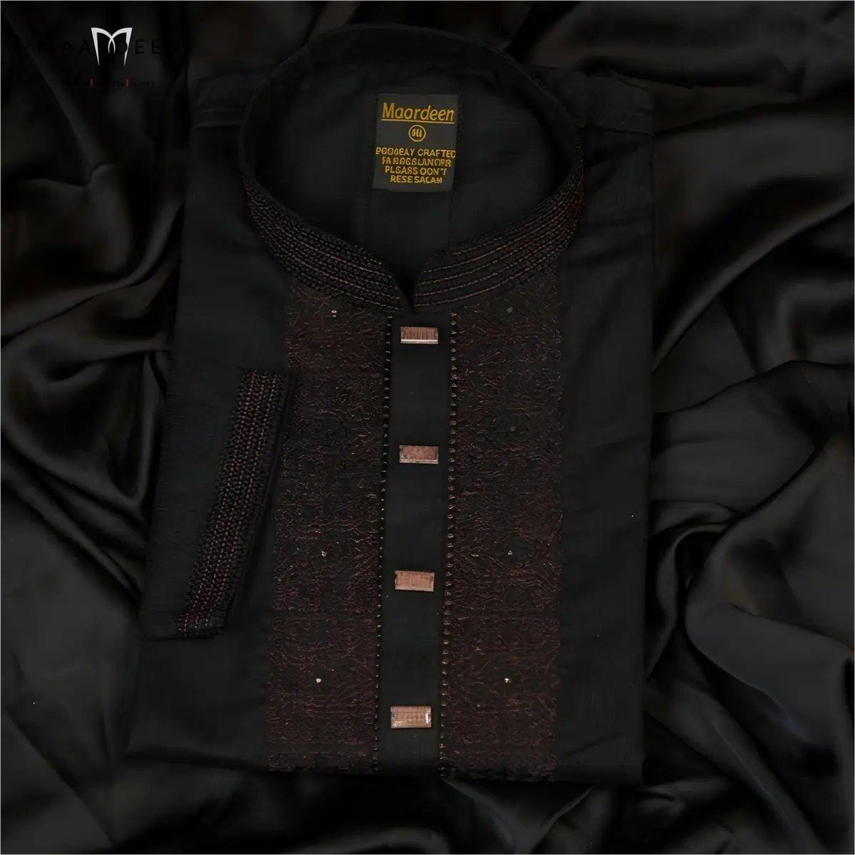 Luxury Coat Embroidery 2 Black