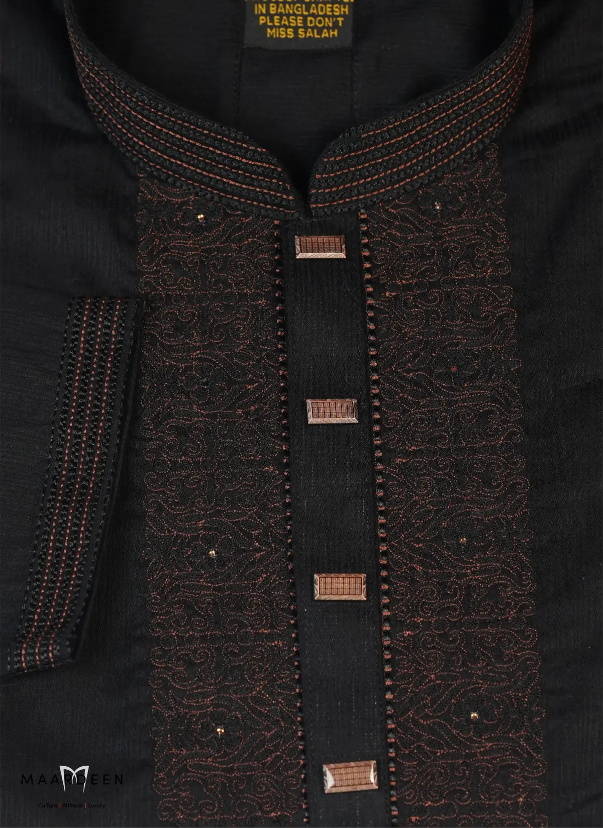 Luxury Coat Embroidery 2 Black