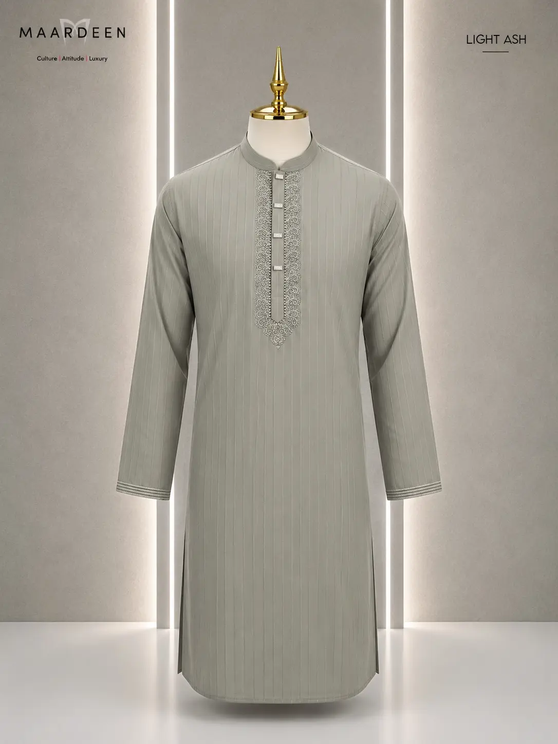 Luxury Coat Embroidery 3 Light Ash