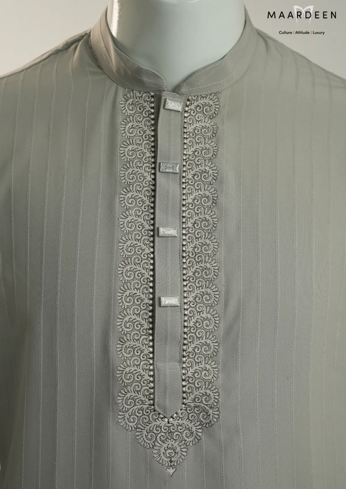 Luxury Coat Embroidery 3 Light Ash