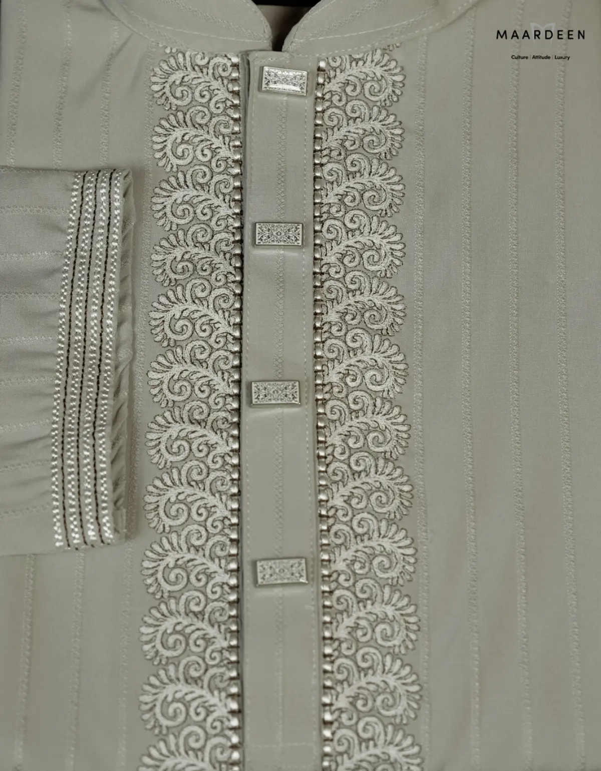 Luxury Coat Embroidery 3 Light Ash