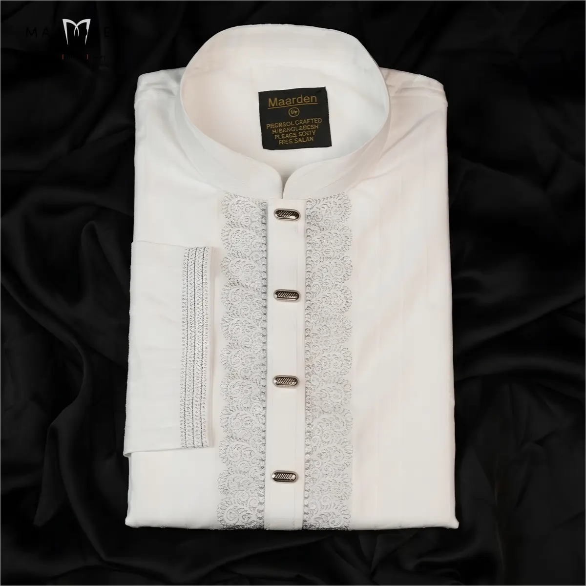 Luxury Coat Embroidery 4 White