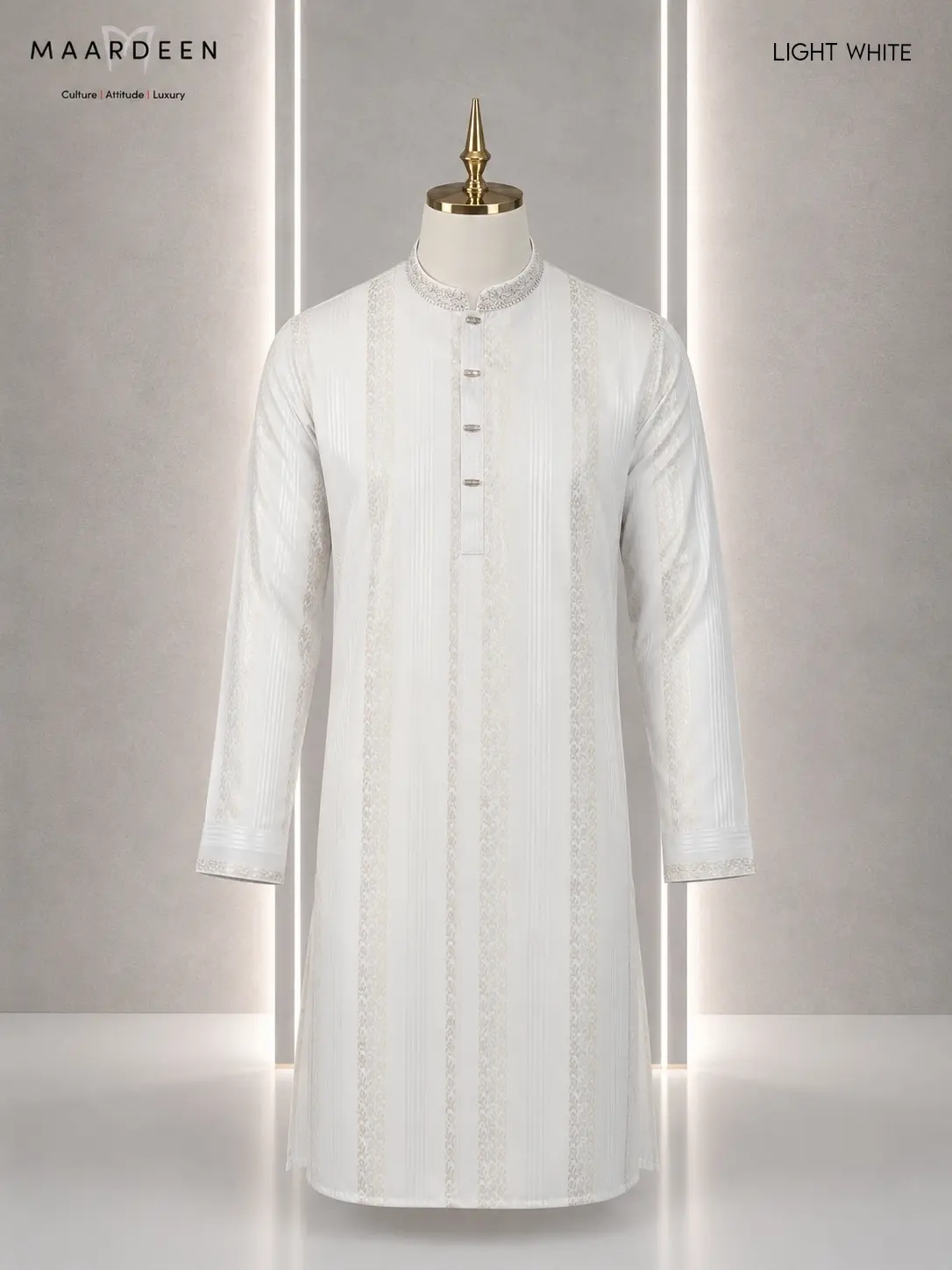 Luxury Coat Embroidery 6 White