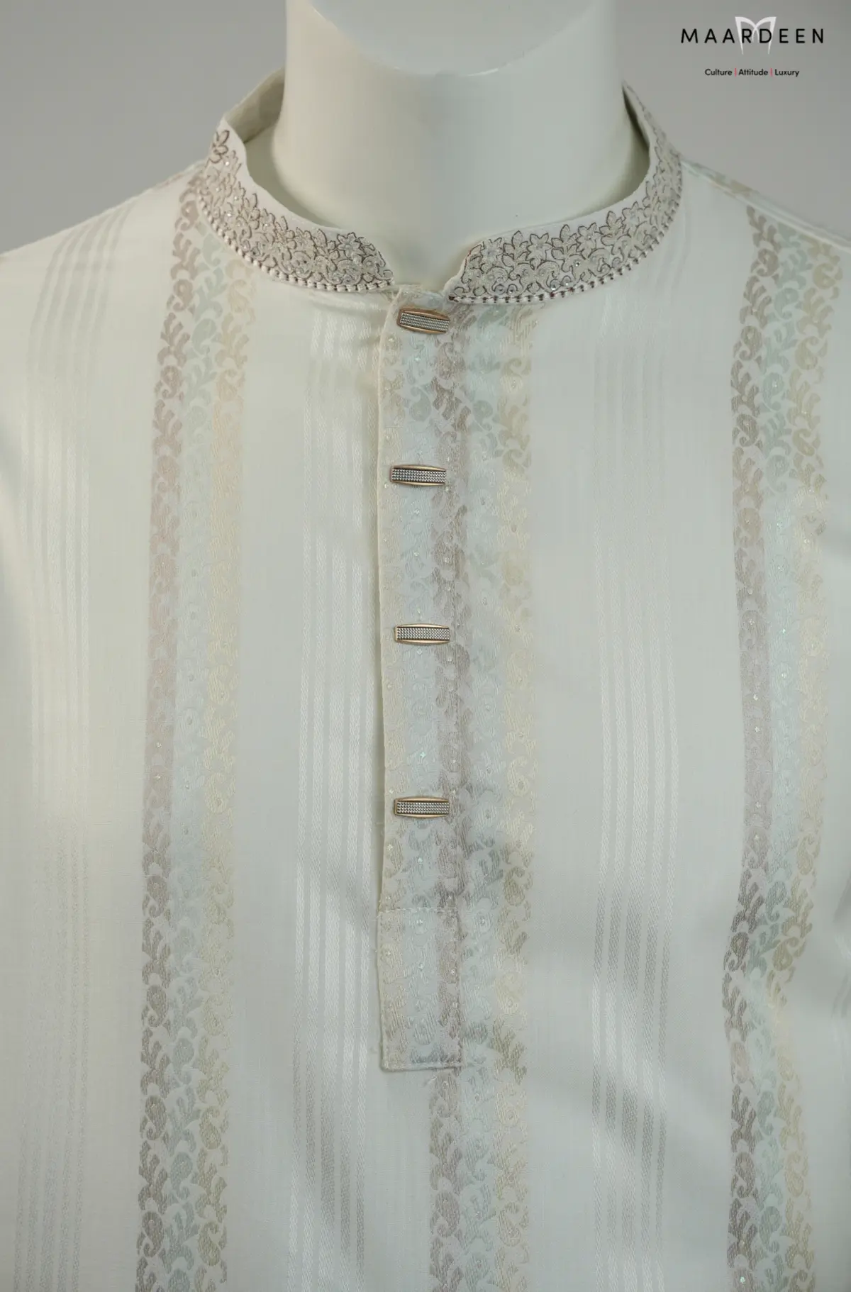 Luxury Coat Embroidery 6 White