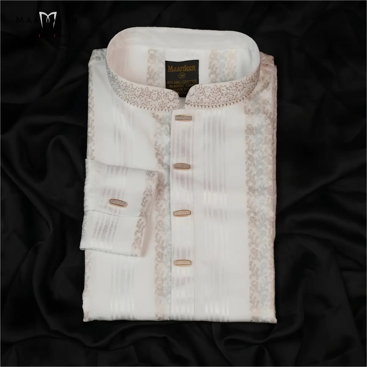 Luxury Coat Embroidery 6 White
