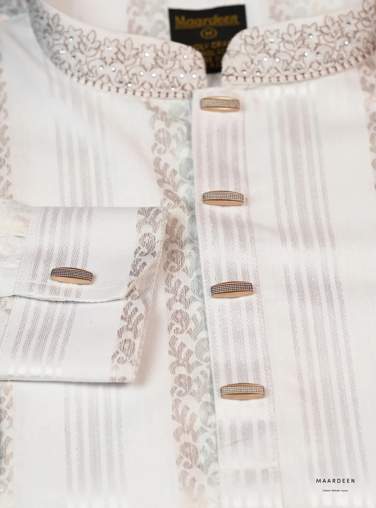Luxury Coat Embroidery 6 White